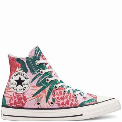 Férfi Converse Wild Florals Chuck Taylor All Star Magasszárú Cipő CO1869450 Bézs/Rózsaszín